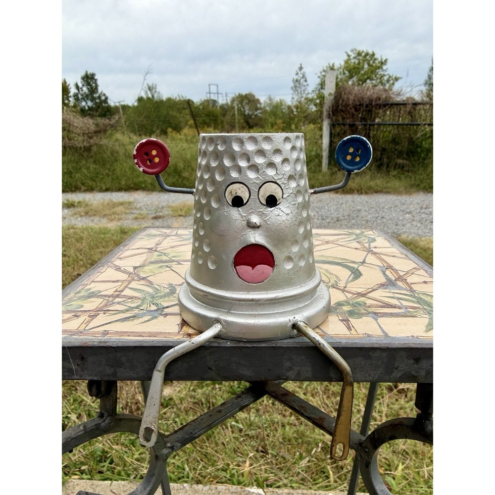 Vtg WMG Sewing Shelf Sitters Oh No Mr. Thimble Anthropomorphic Face Craft 2006